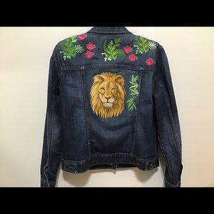 Woman’s UpCycled Blue Embroidered Denim Jacket